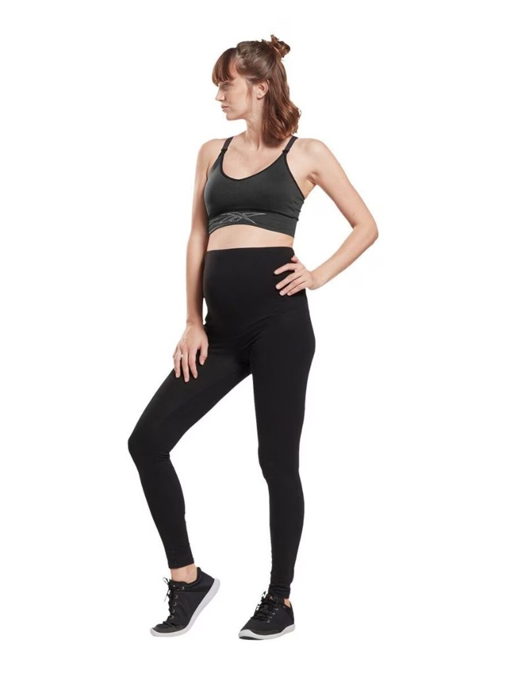 Reebok Studio Maternity Nursing Sports Bra — Black, Size Large (L)